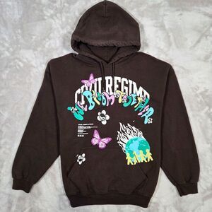 Civil Regime We Bloom Together Hoodie Medium Brown Graphic Pullover Streetwear